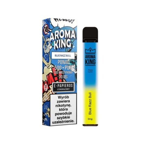 Aroma-King-Blue-Razz-Bull-Einweg-E-Zigarette-Nikotinfrei